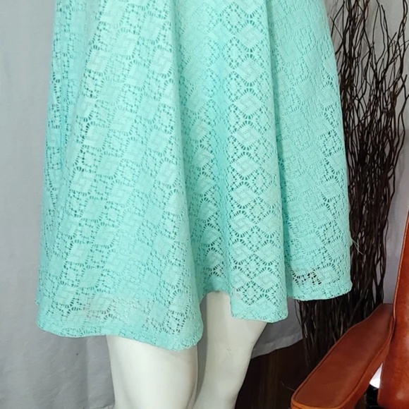 3/$25 Lace Layered Aqua Dress - Picture 4 of 9